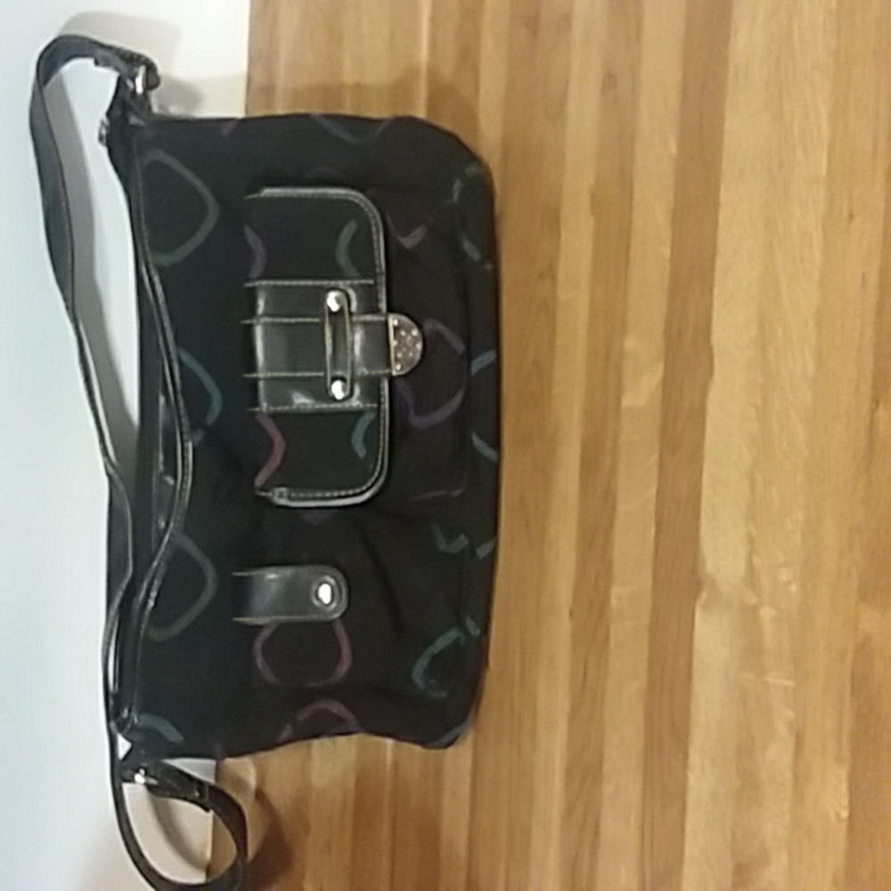 Black and purple  and green  purse